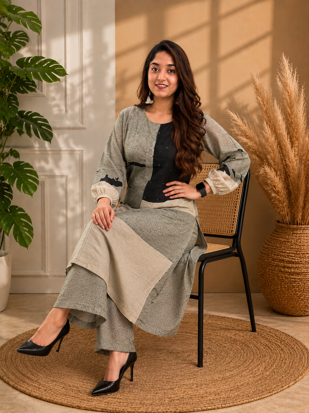Sage Noir Kurta Set