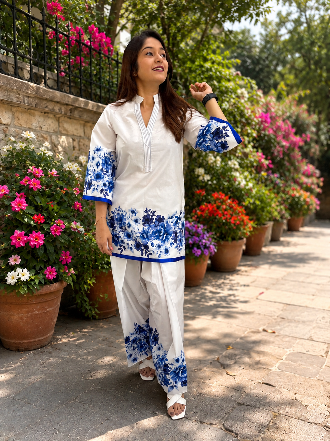 Azure Bloom Farshi Coord Set