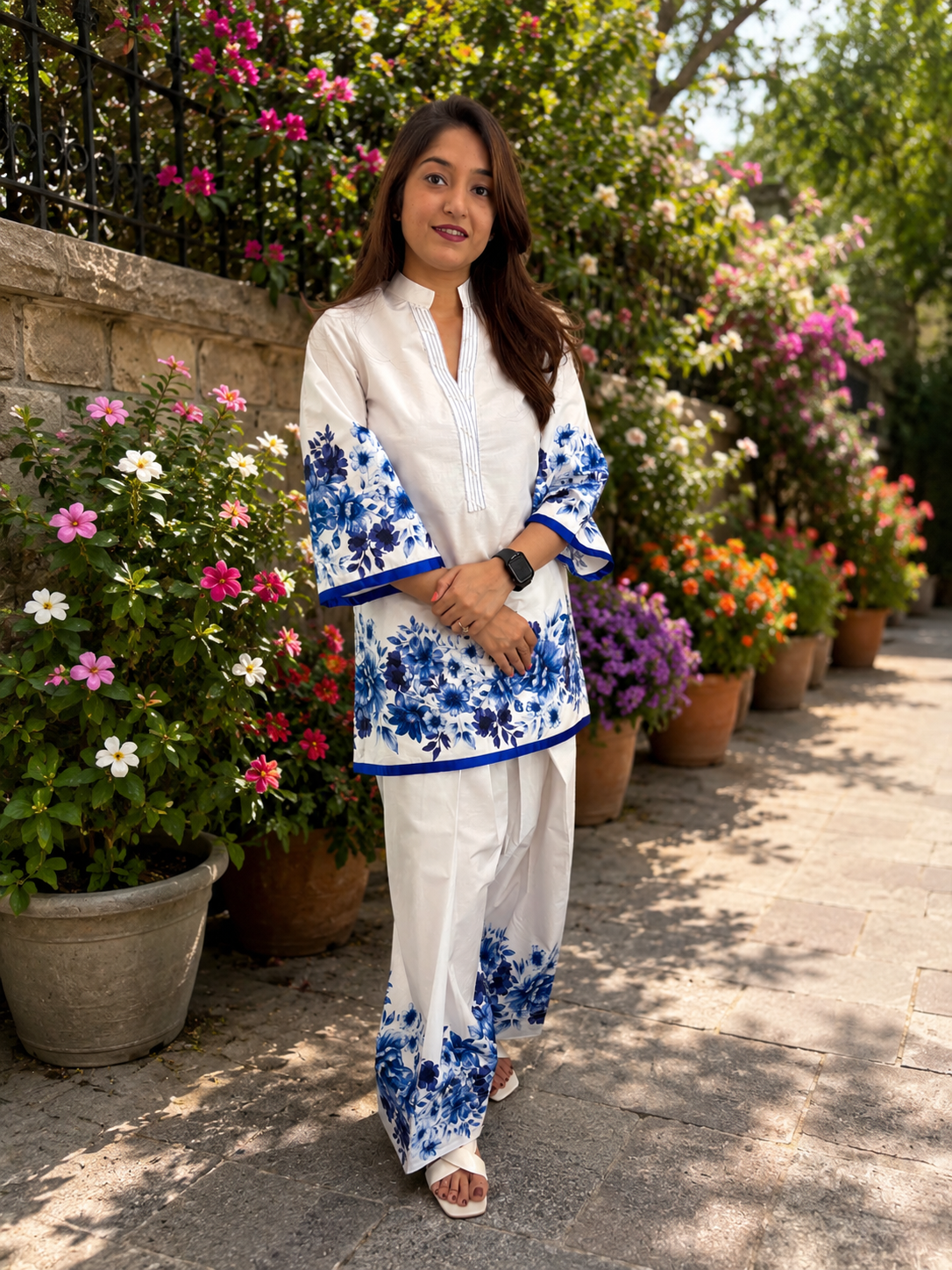 Azure Bloom Farshi Coord Set