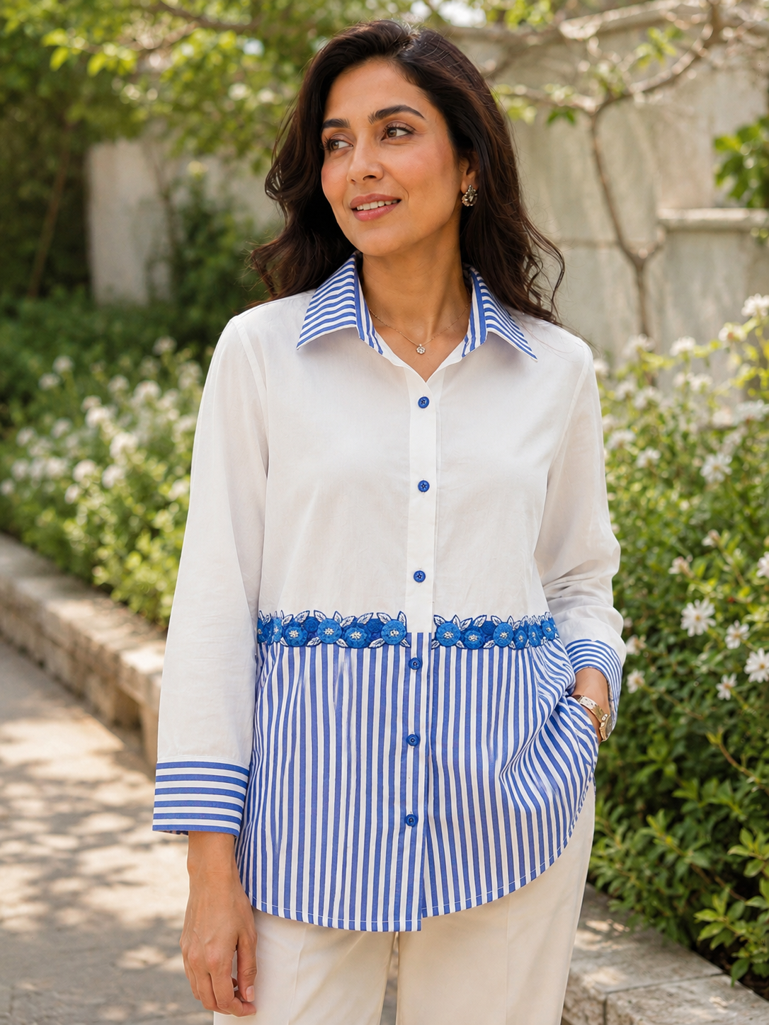 Signature Stripe Lace Shirt