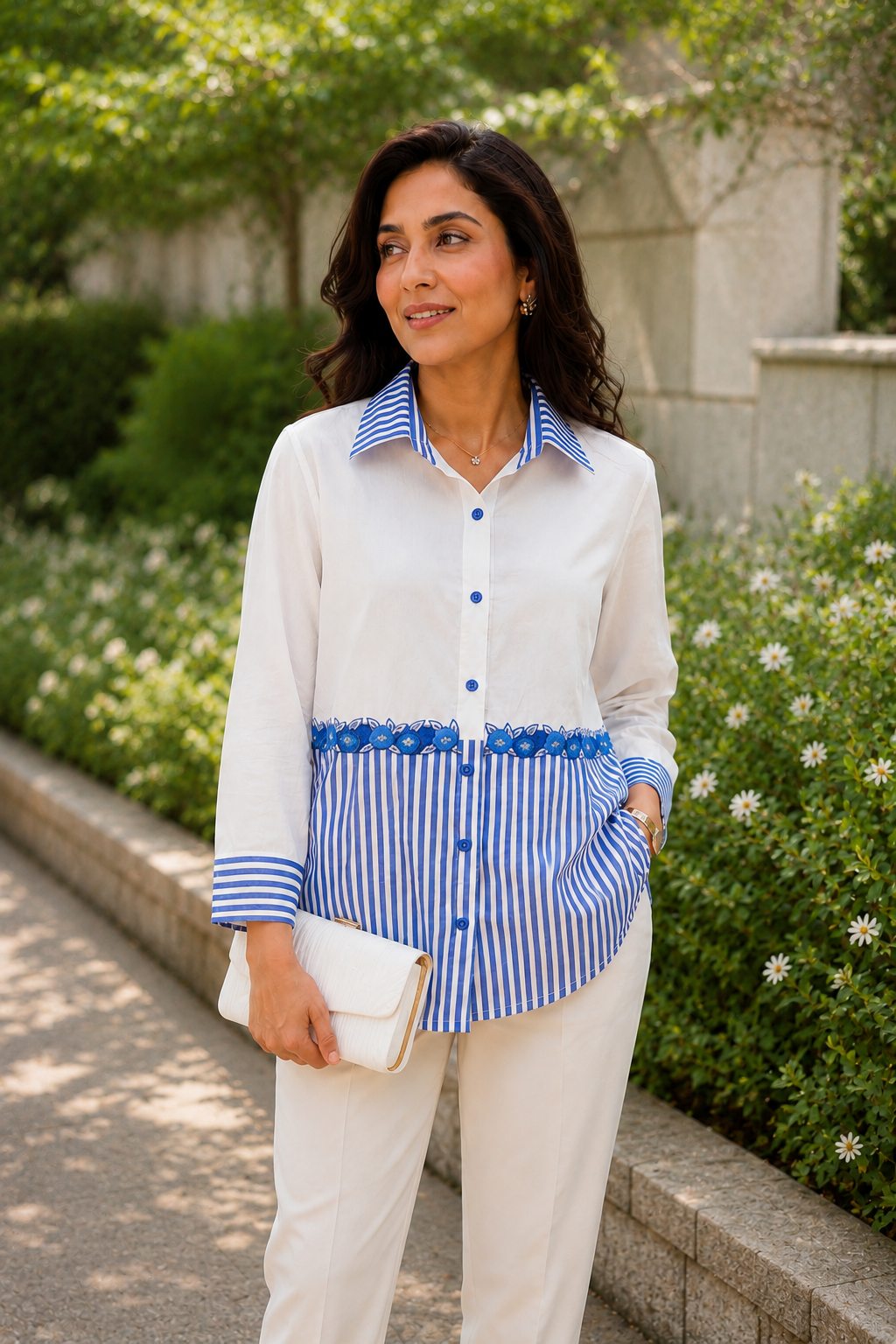 Signature Stripe Lace Shirt