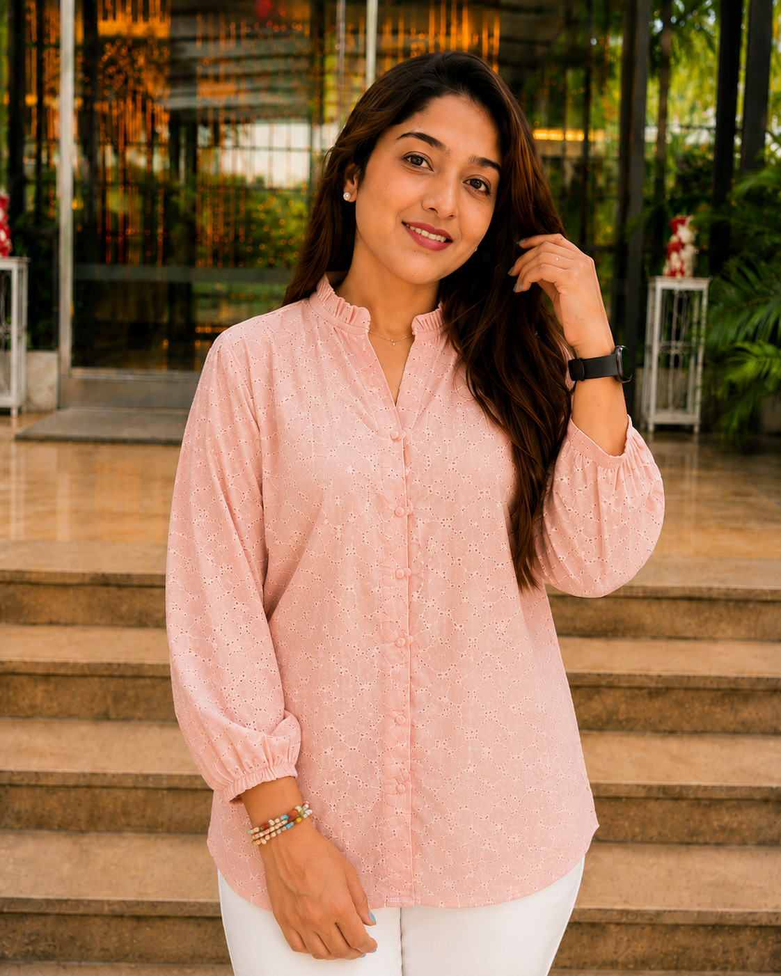 Rose Eyelet Shirt