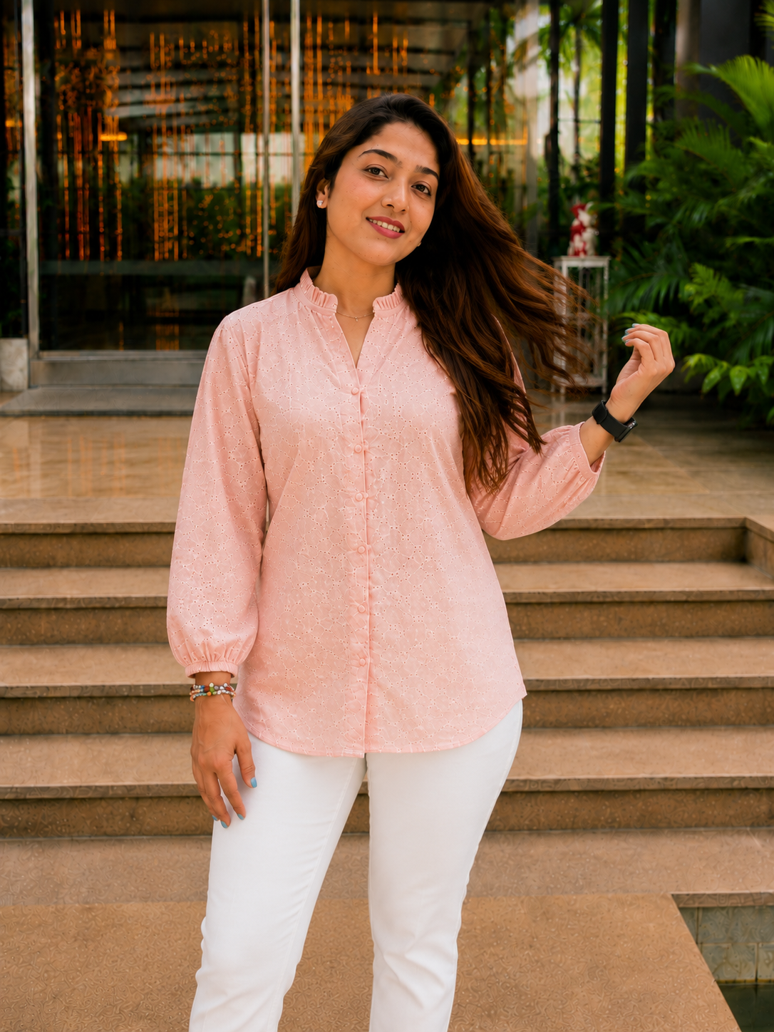 Rose Eyelet Shirt