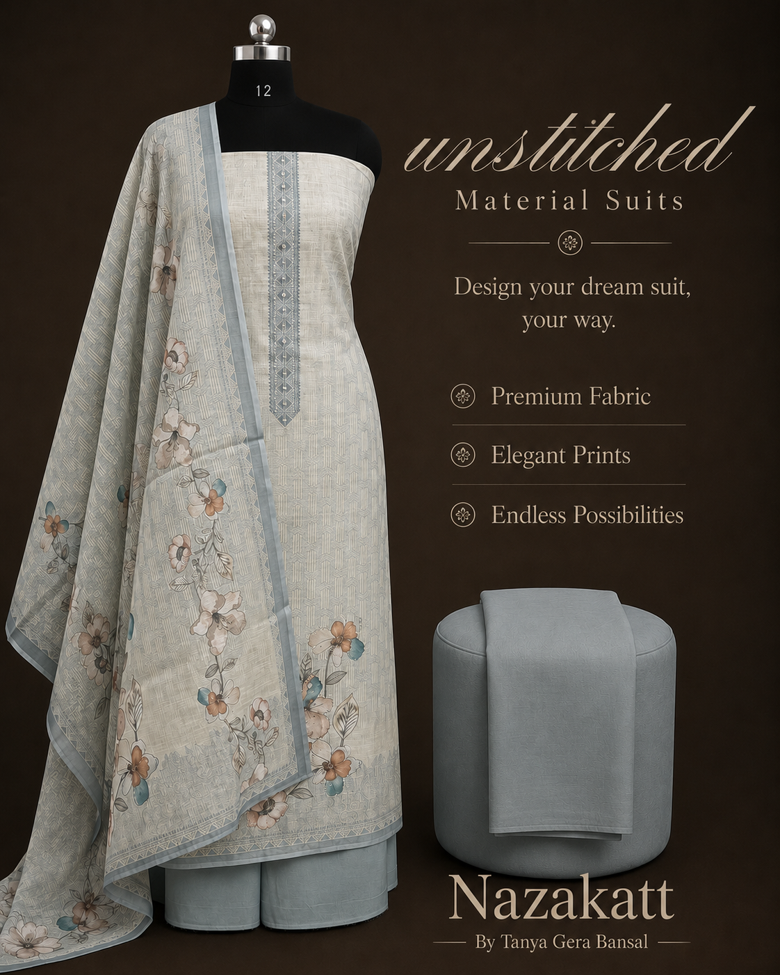 Celeste Bloom Unstitched Suit