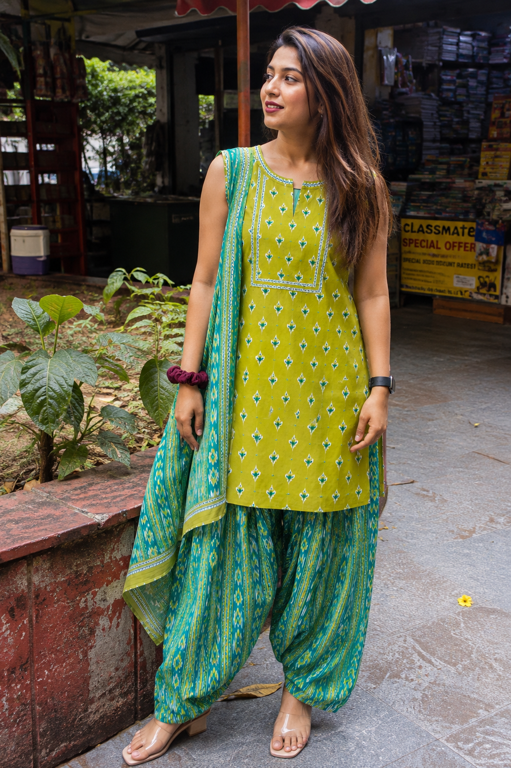 Lime Green Farshi Salwar Set