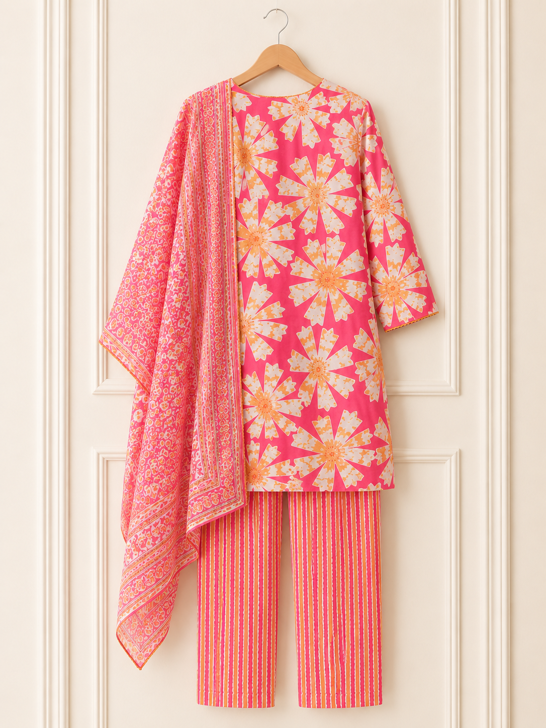 Floral Pink Farshi Salwar Set